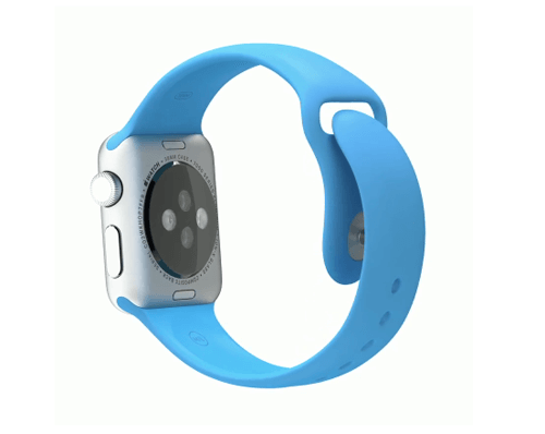 38/42mm Apple シルバーアルミニウムケースとブルースポーツバンド